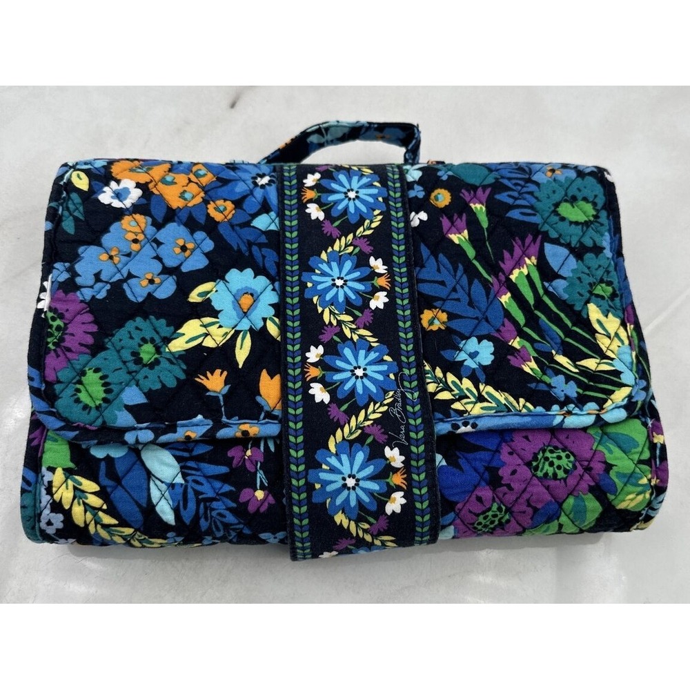 Vera Bradley Baby Changing Pad Travel Mat Blue Floral Quilted Cotton Portable